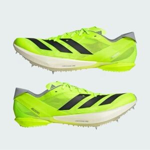 NWT: Adidas Adizero Ambition Unisex Neon Green Running Spikes, Size 6.5W/5.5M